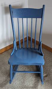 Vintage Blue Painted Rocking Chair