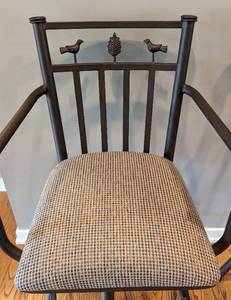 Pair of Bronze Bird Accented Swivel Barstools