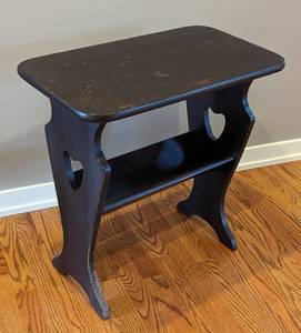 Painted Wood Side Table Magazine Rack