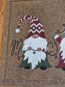 Adorable Outdoor Christmas Gnomes Entry Rug