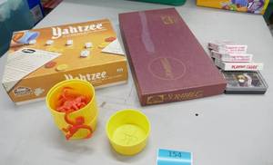 lot 154 image: Lets Play Yahtzee, Scrabble, Cards and a Barrel of Monkeys