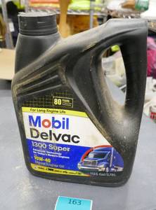 lot 163 image: Full bottle of Mobil Delvac 15W-40 Diesel engine oil