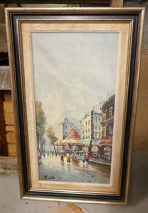 lot 175 image: Vintage Original oil painting of Paris