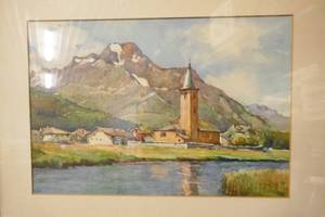 lot 176 image: Vintage watercolor