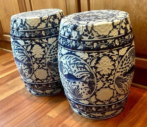 Pair of Gorgeous Chinese Ceramic Garden Stools