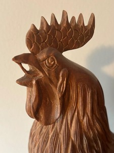 Carved Rooster Figurine