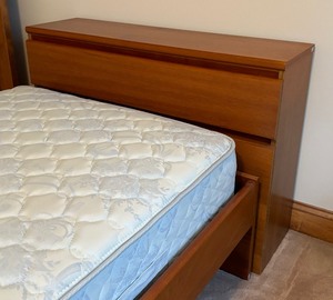 Teak Twin Bed with Storage Headboard from Denmark