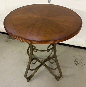 Metal Bar Height Table with Wooden Top