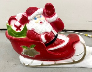 Santa with Reindeer Blow Mold Decor