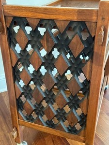 Vintage Mediterranean Style Rolling Beverage Cart