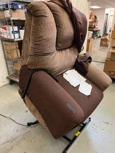 MSRP $2800 Berkline Plush Brown 2-Way Powered Lift Recliner Chair - Super Quiet - Lifts &amp Tilts Forward &amp Reclines&nbsp Cover Must Have Been Put On Right After Purchase - No Stains Underneath Has Remote Great Working Condition