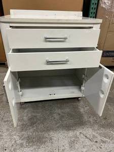 Hamilton Retro Cool MCM White Metal Examination Room 2 Drawer Cabinet - Great Condition