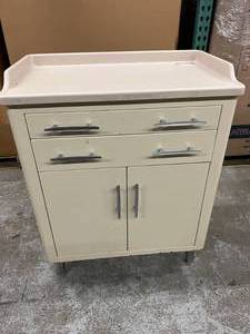 Coronet Retro Cool MCM White Metal Examination Room 2-Drawer Cabinet