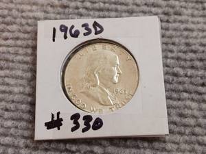 lot 13 image: 1963 D Franklin Half Dollar