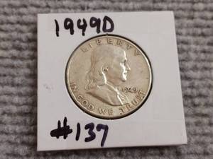 lot 15 image: 1949 D Franklin Half Dollar
