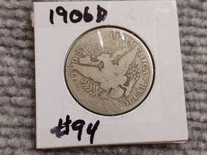 lot 21 image: 1906 D Barber Half Dollar