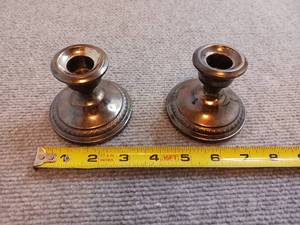lot 123 image: Sterling Silver Revere Candle Holders