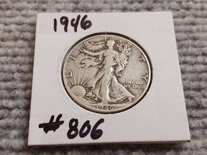 lot 6 image: 1946 Walking Liberty Half Dollar
