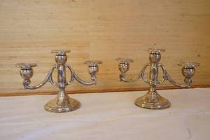 sterling silverplate candle sticks
