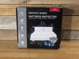 lot 42 image: Protect A Bed - Cooling Charcoal Infused Mattress Protector - Queen