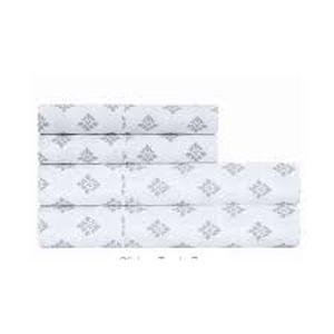 lot 56 image: South Point Home Fashions Microfiber 4-Piece Sheet Set - TwinTwin XLGray Medallion