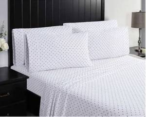 lot 59 image: Charisma Microfiber Sheet Set - KingBlack Dots