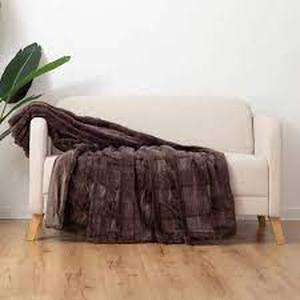lot 27 image: Berkshire Collection Faux Fur Throw - Brown