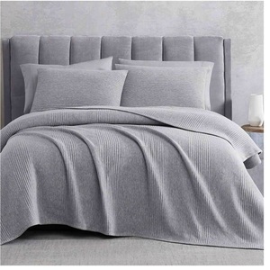 lot 33 image: Brooklyn Loom 3-piece Ribbed Matelasse Coverlet Set - QueenHeathered Gray