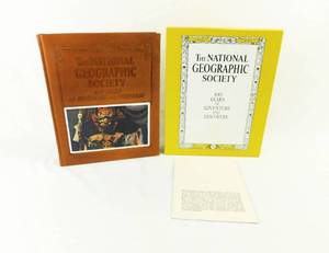 1987 The National Geographic Society - 100 Years of Adventure Limited Edition Numbered Leather Bound in Sleeve