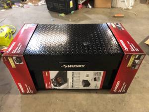 Husky 40.8 in. Matte Black Aluminum Full Size Chest Truck Tool Box Customer Returns See Pictures