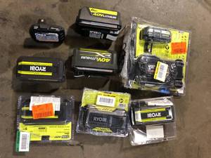 Lot of  Assorted Ryobi Batteries  Various Sizes and Conditions Customer Returns See Pictures