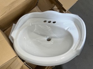 Glacier Bay Westminster 21 in. Pedestal Sink Basin in White