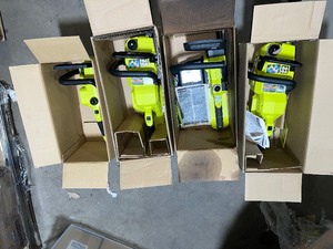 Lot of assorted Ryobi chainsaws various conditions customer returns see pictures