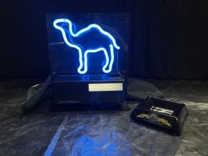 lot 60 image: Lot of 2 Camel Tobacco items, Camel neon and Camel ashtray