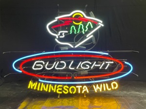 lot 33 image: MN Wild Bud Light neon, NHL