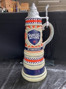 lot 50 image: Sam Adams Octoberfest beer stein display, large