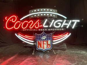 lot 55 image: Coors Light NFL football neon