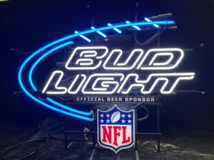 lot 56 image: Bud Light NFL neon, football with neon laces