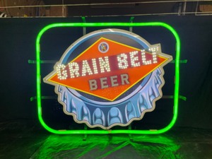 lot 14 image: Grain Belt Beer billboard LED sign, Hard to Find