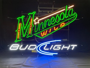 lot 4 image: Minnesota MN Wild  Bud Light neon