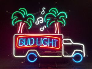 lot 10 image: Bud Light neon beer truck with palm trees and musical notes