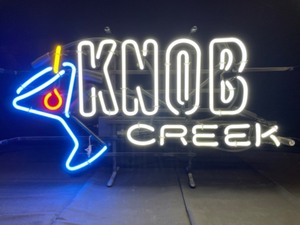 lot 13 image: Knob Creek Bourbon neon Manhattan glass with cherry