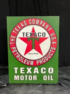 lot 79 image: Texaco Motor Oil tin tacker