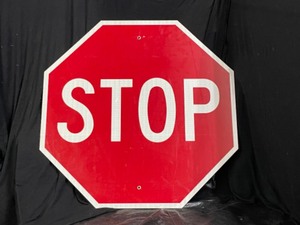 lot 80 image: Stop sign, single-sided, aluminum, reflective, road sign