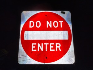 lot 81 image: Do Not Enter, single-sided aluminum, reflective, road sign