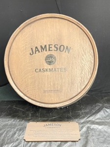 lot 100 image: Jameson Irish Whiskey faux barrel head, non-illuminated, rigid poly foam display