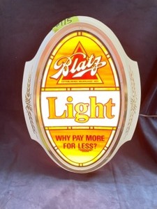 lot 115 image: Blatz Light illuminated cameo plastic sign