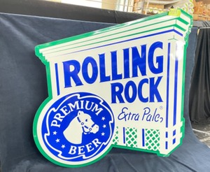 lot 123 image: Rolling Rock Extra Pale Premium Beer tin tacker