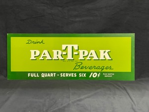 lot 127 image: Drink Par-T-Pak Beverages tin tacker, vintage