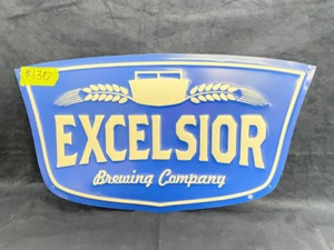 lot 130 image: Excelsior Brewing Company tin tacker